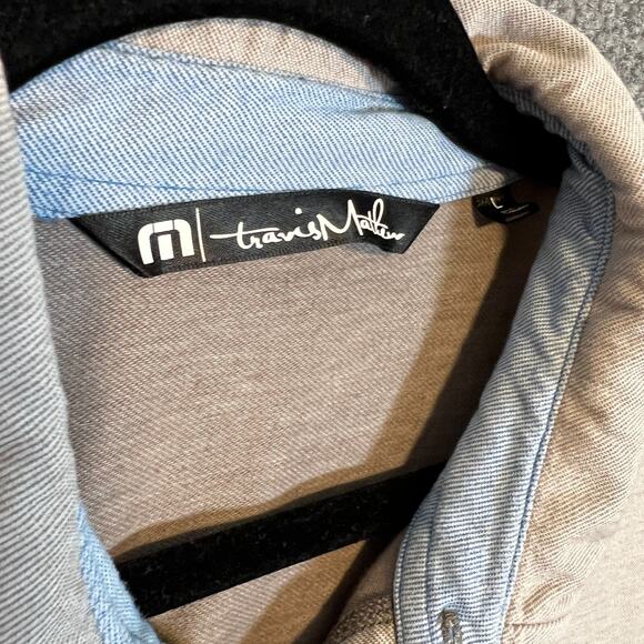 Travis Mathew Shirt Mens Large Gray Polo Shirt Stretch Short Sleeve Golf - Picture 6 of 10